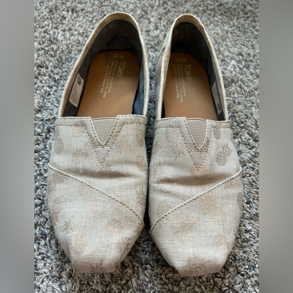 TOMS Gold Foil Pineapple Flats